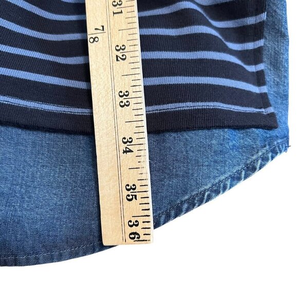 J. Jill Blue Striped French Minimalist Preppy Coastal Casual Shift Dress XS - Picture 6 of 11